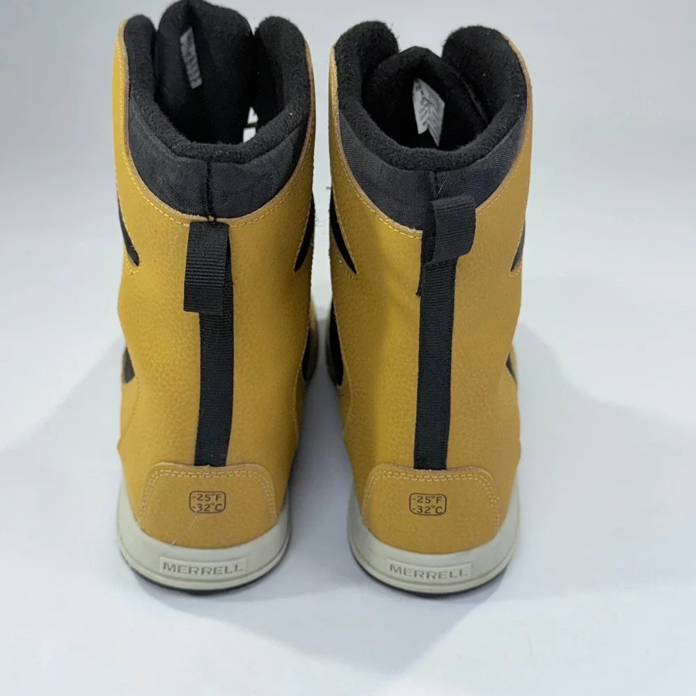 Merrell Snow Bank 4.0 Winter Boots Youth 6 Tan Black Waterproof Unisex Outdoor